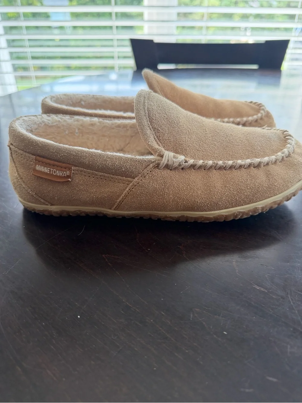 Minnetonka tan suede